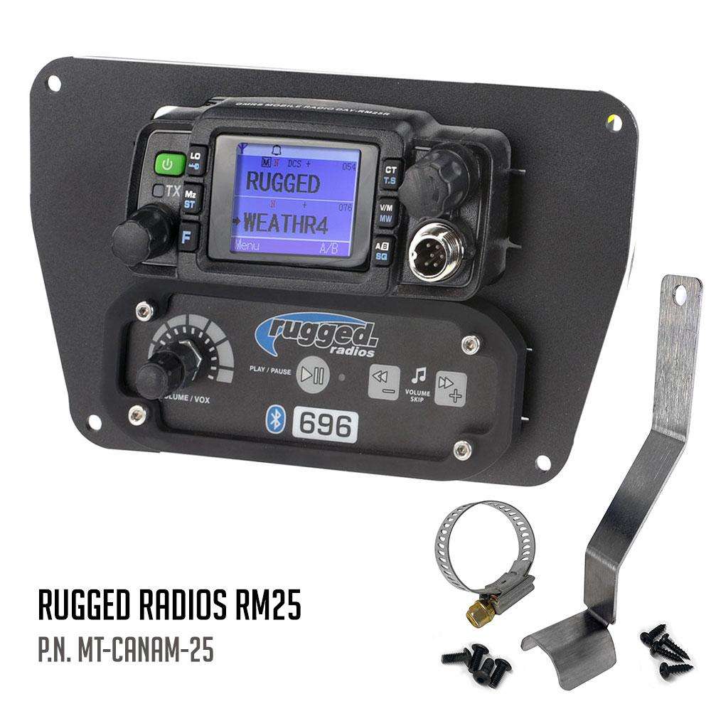Can-Am Commander Intercom and Radio Mount - Rugged M1/G1/G4/RM45/RM60/GMR45 with Switch Holes