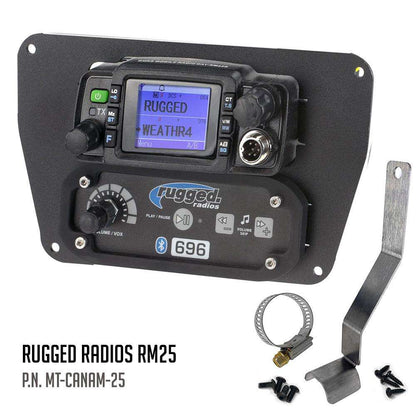 Can-Am Commander Intercom and Radio Mount - Rugged M1/G1/G4/RM45/RM60/GMR45 with Switch Holes