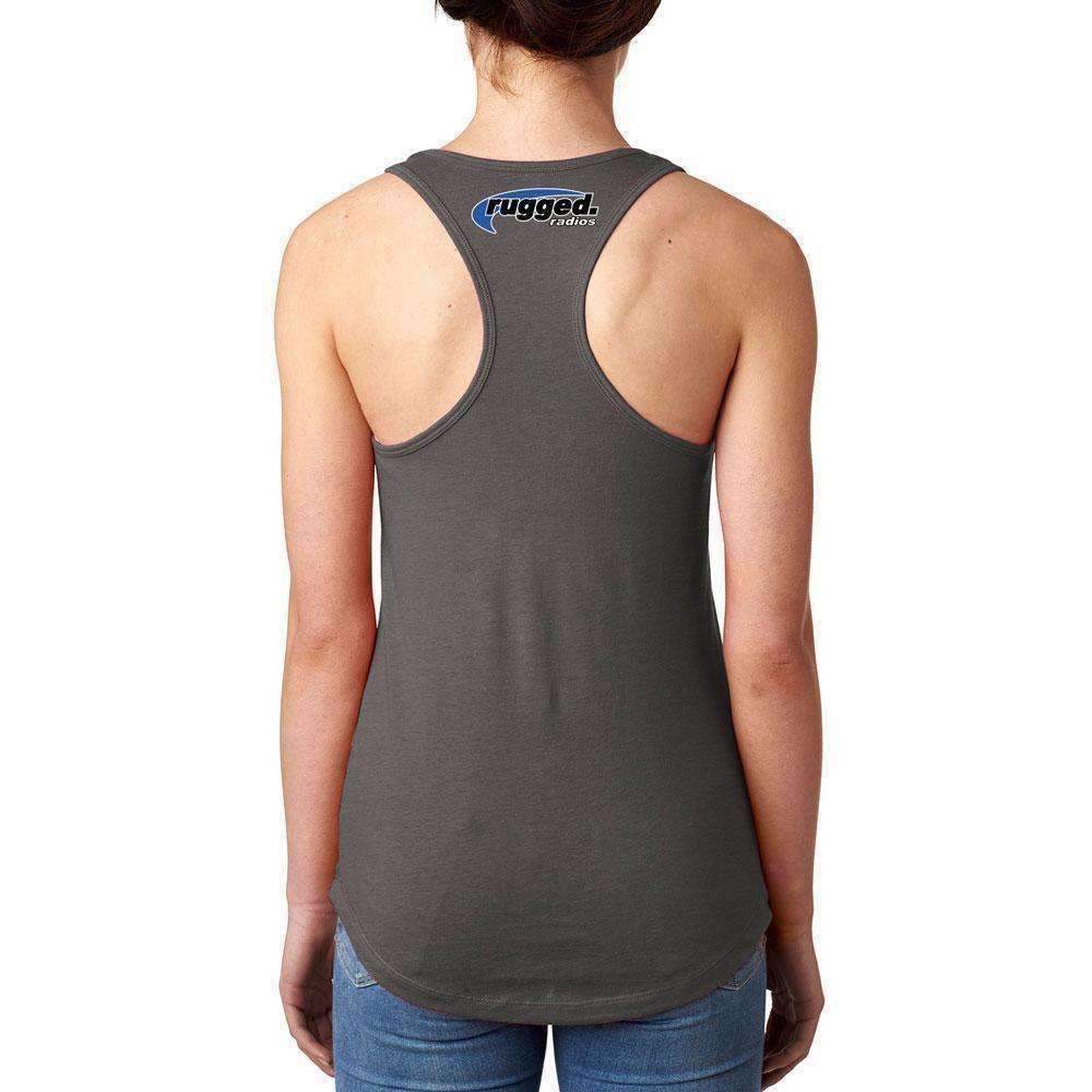 Rugged Radios GARAGE Ladies Racerback Tank Top - Grey - Medium