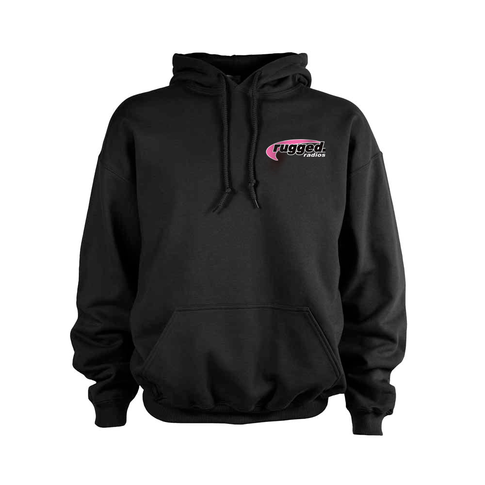 Rugged Radios PINK Pullover Hoodie - Black - XL