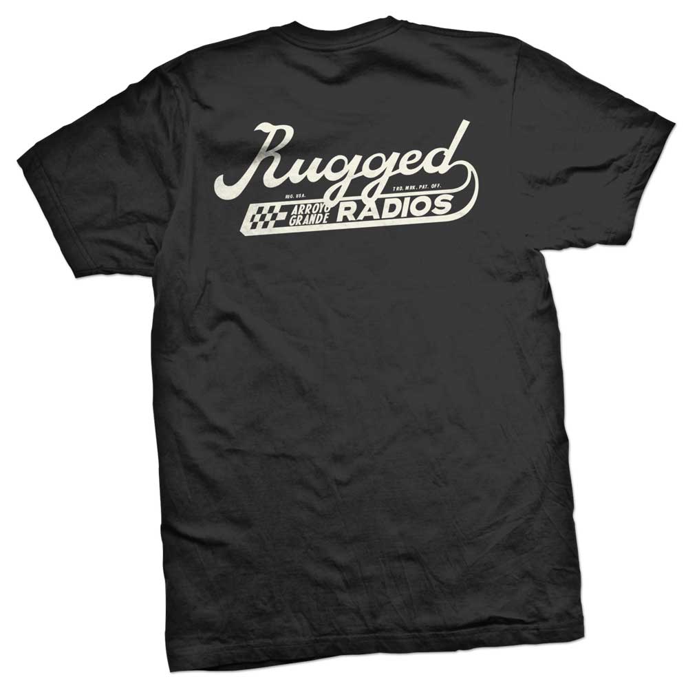 Rugged Radios SCRIPT T-Shirt - Black - Large