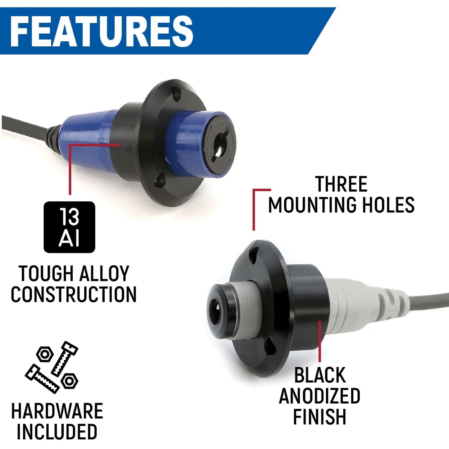 Single Headset / Helmet Jack Flush Mount - Offroad