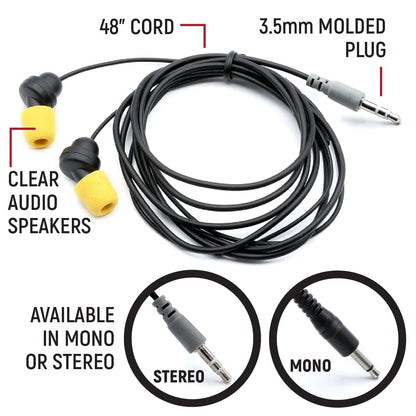 Sportsman Foam Earbud Speakers - Mono and Stereo - Mono