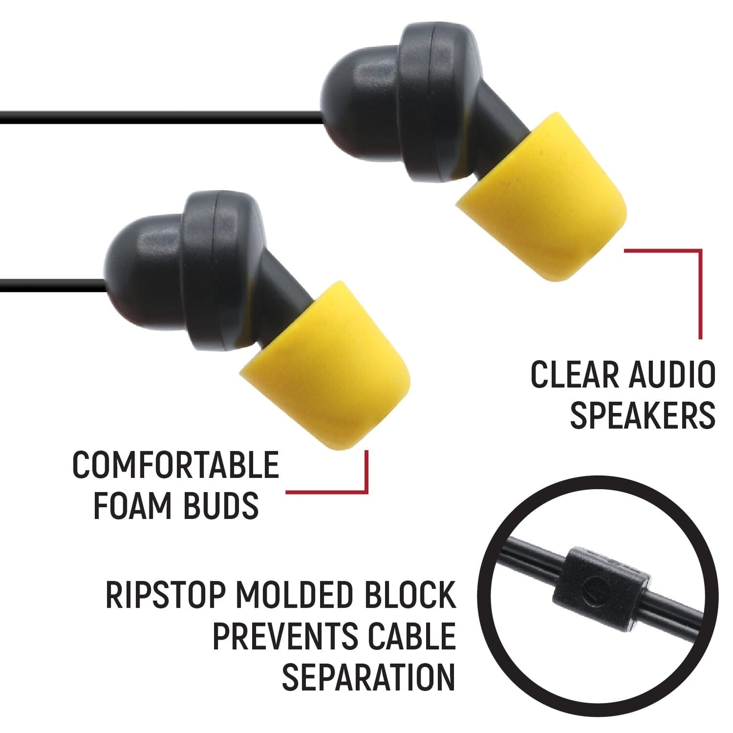 Sportsman Foam Earbud Speakers - Mono and Stereo - Mono