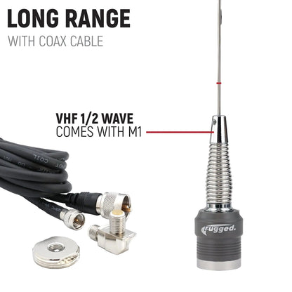 STX STEREO Complete Master Communication Kit with Intercom and 2-Way Radio - M1 VHF Business Band