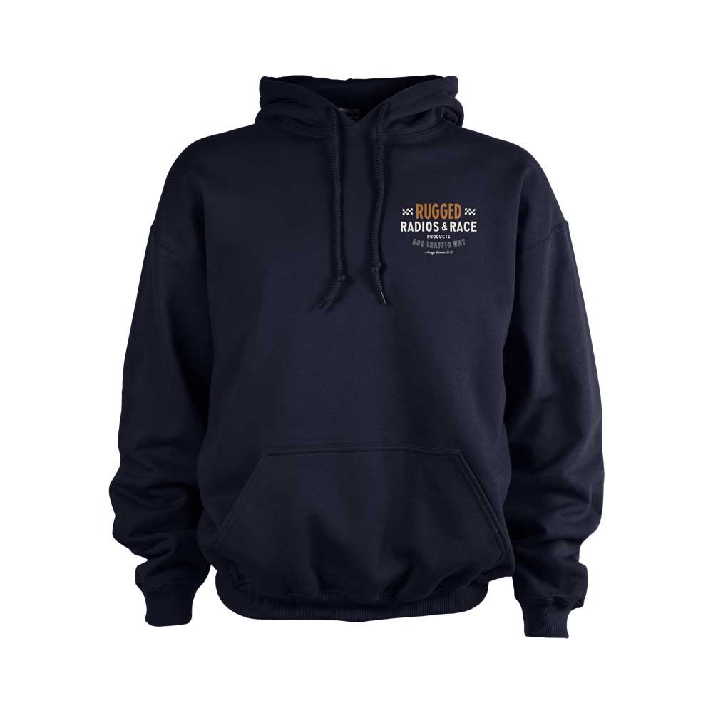 Rugged Radios VINTAGE RACE Pullover Hoodie - Navy Blue - Large